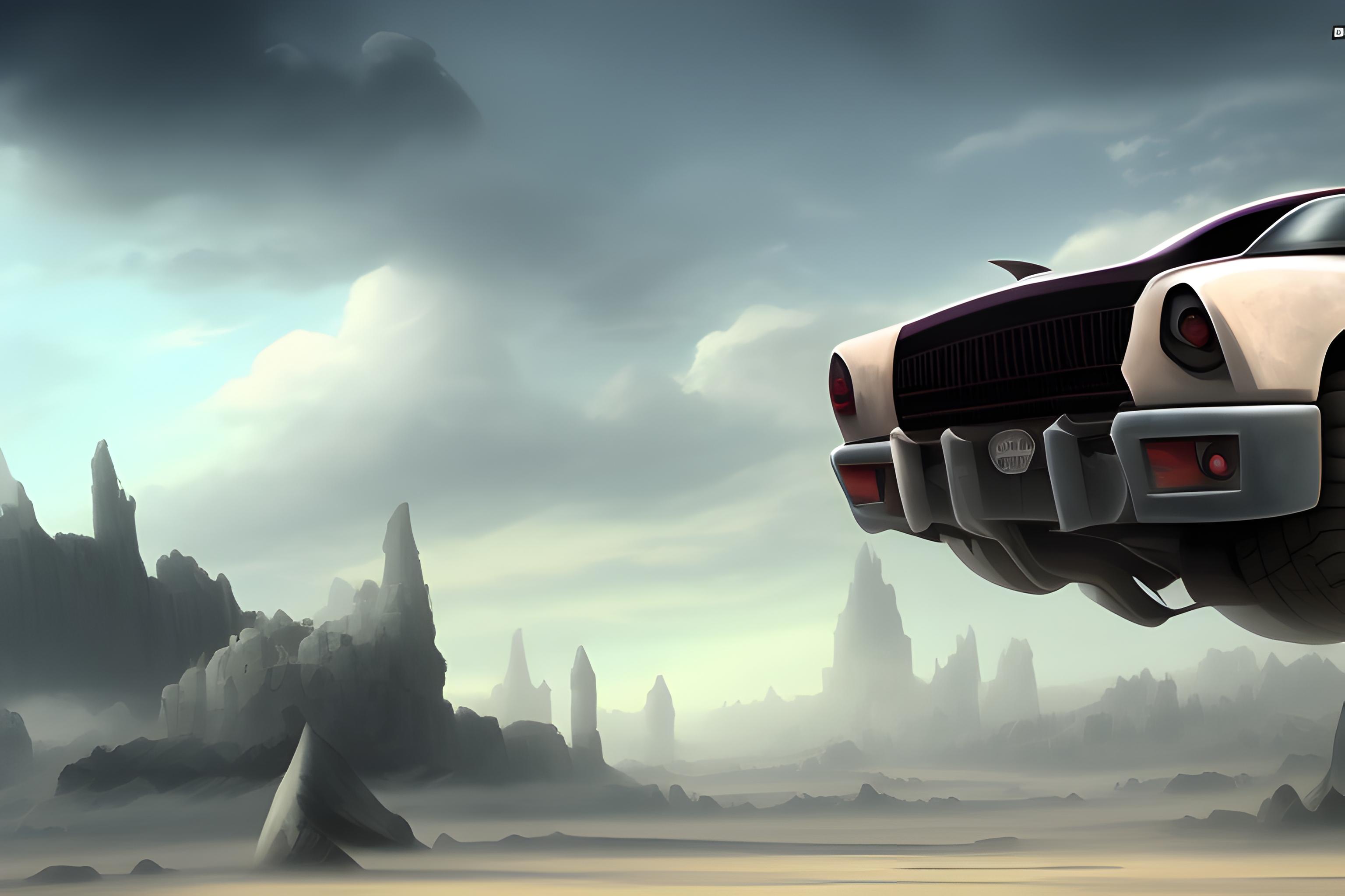 une forteresse volante avec une muscel car
